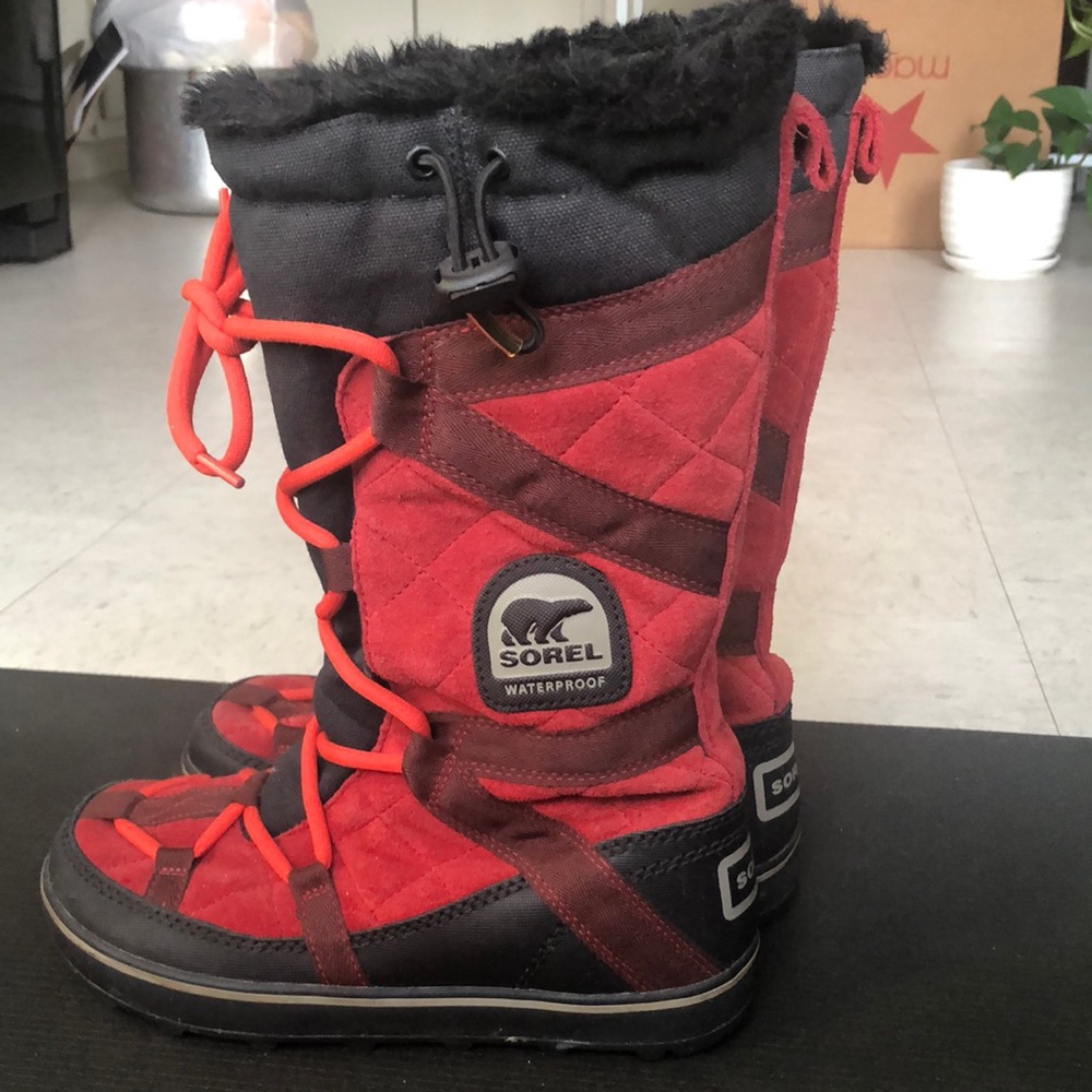 Sorel Glacy Explorer Tall Winter Boot in Red